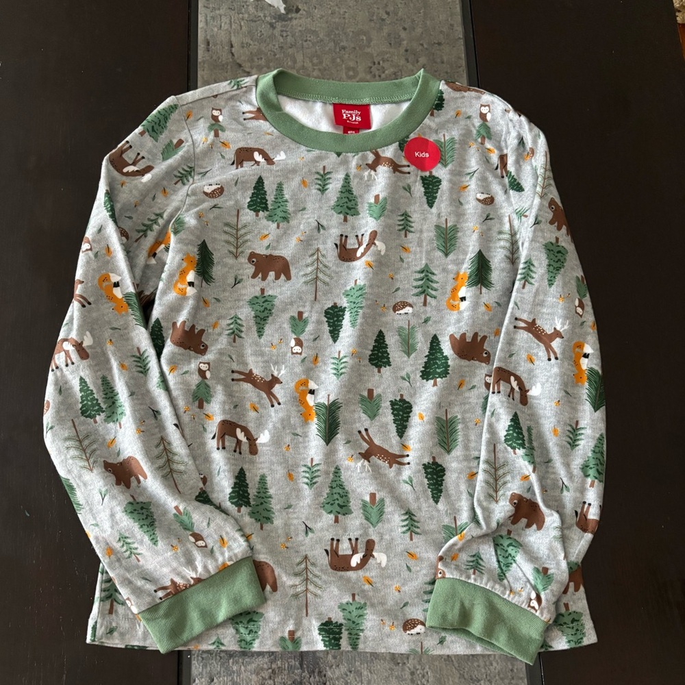Macys Kids Pajama Set, Size 14-16, Green/Grey